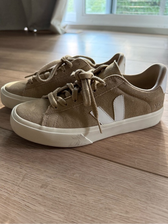 Veja Shoes - Veja Women’s Campo Suede Sneakers in Dune and White